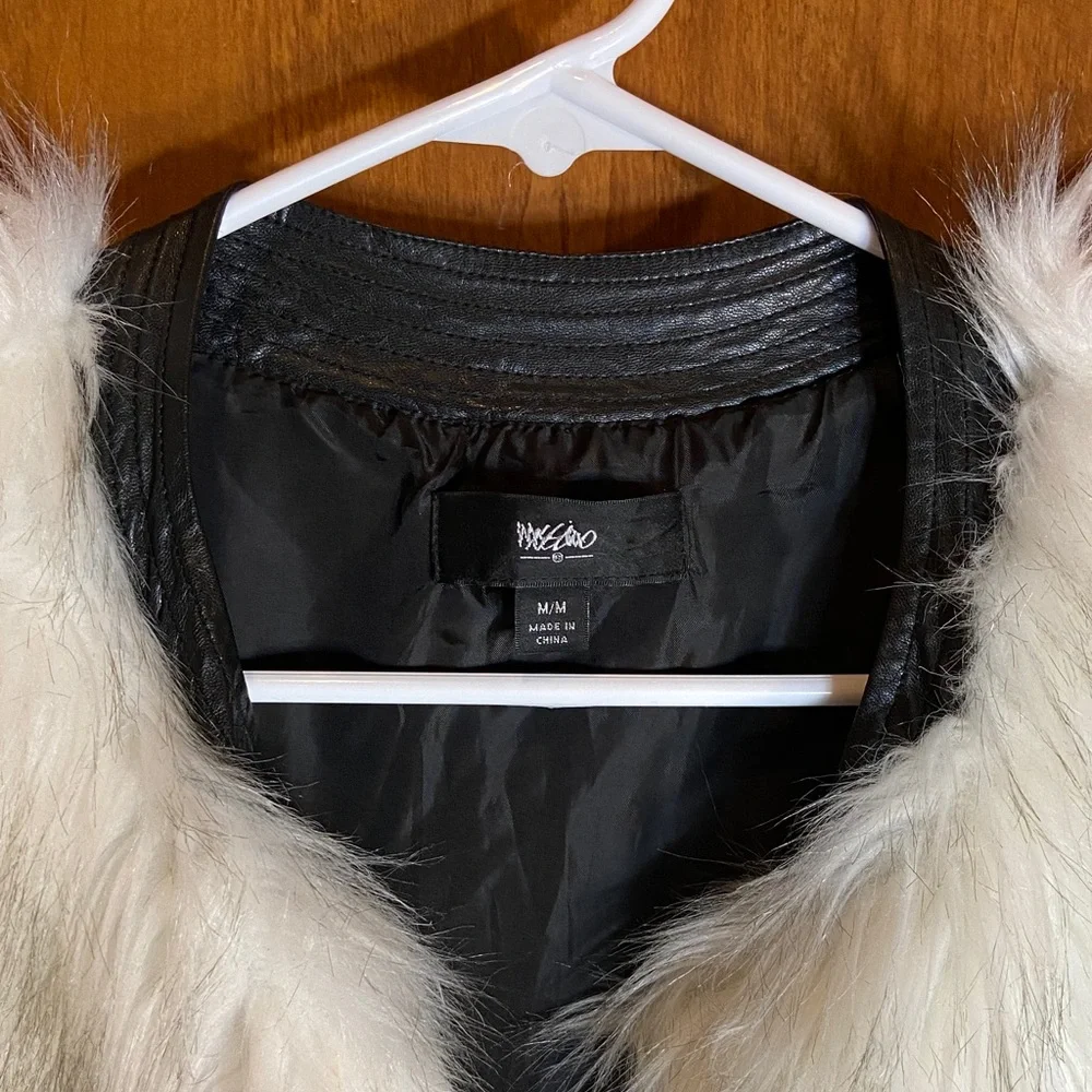 Massimo Faux Fur Vest in Off-White with Gray Highlights - Picture 10 of 11